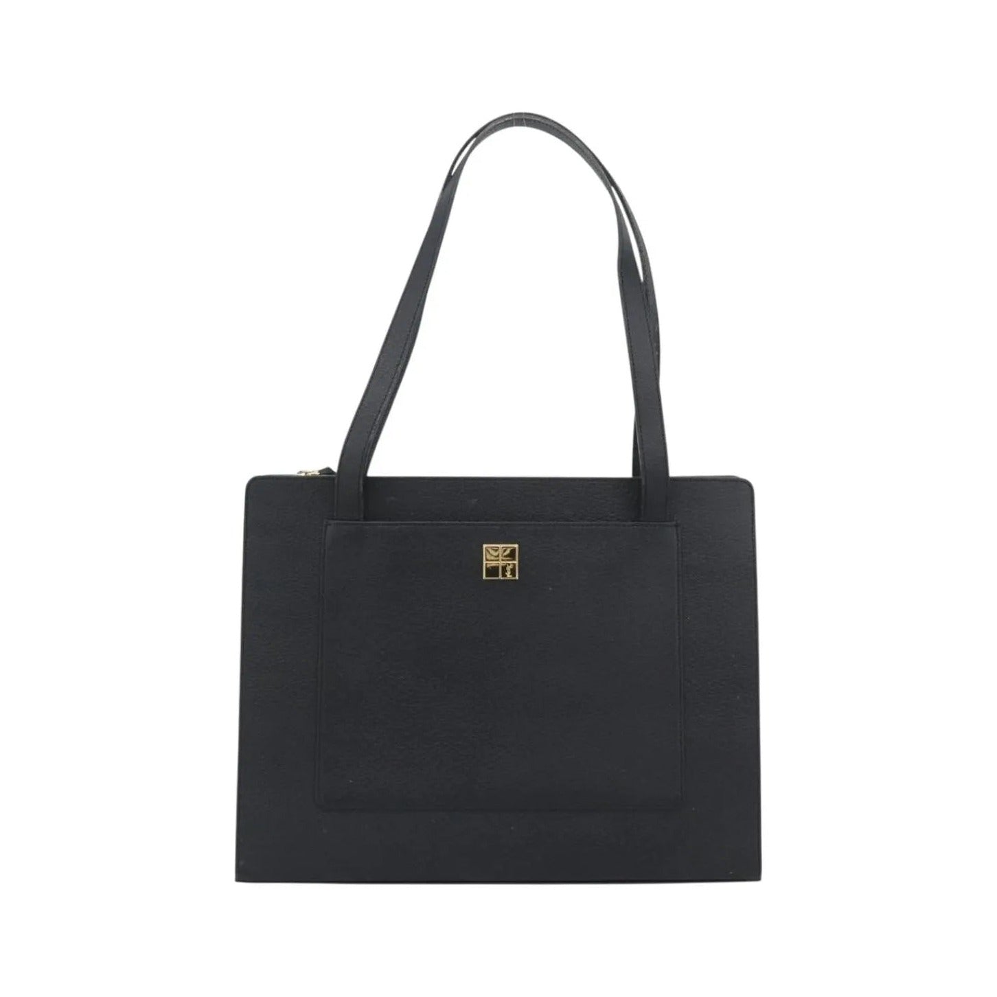 Saint Laurent Vintage Leather, Black, Leather, Tote Bag