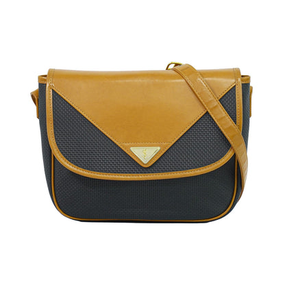 Saint Laurent Vintage Shoulder bag leather, Black, Canvas, Shoulder Bag