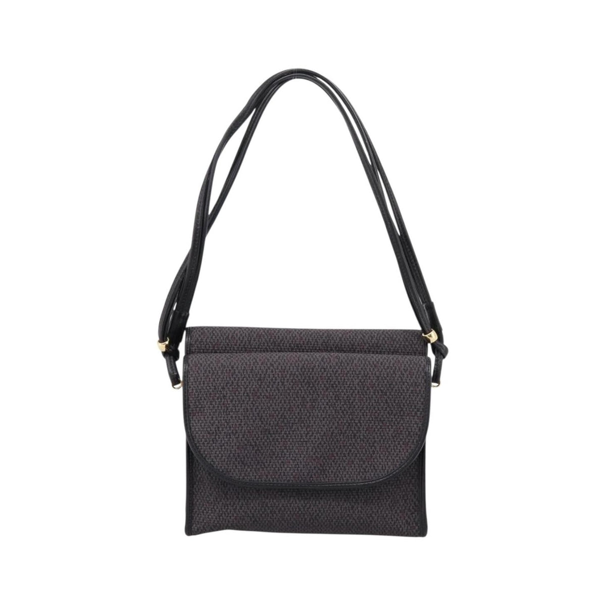 Saint Laurent Vintage Shoulder bag Leather, Gray, Canvas, Shoulder Bag
