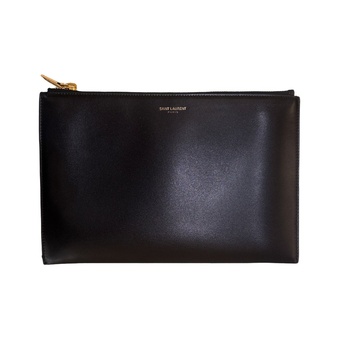 Saint Laurent Zip Leather, Black, Leather, Wallet