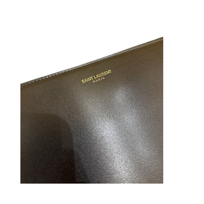 Saint Laurent Zip Leather, Black, Leather, Wallet
