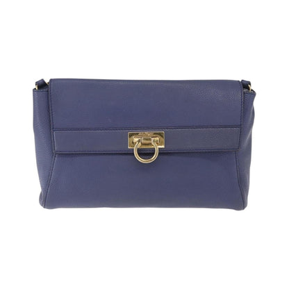 Salvatore Ferragamo Abbey Leather, Navy, Leather, Shoulder Bag