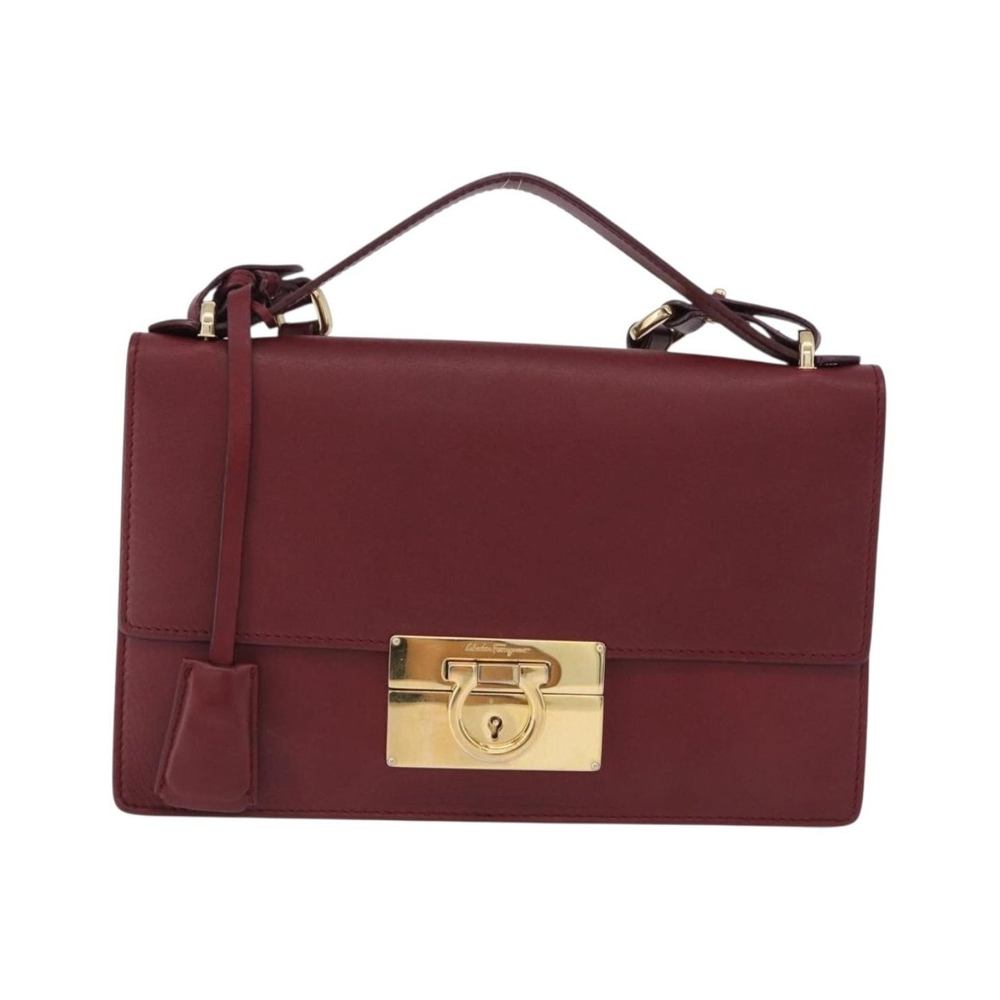Salvatore Ferragamo Aileen Leather, Burgundy, Leather, Shoulder Bag