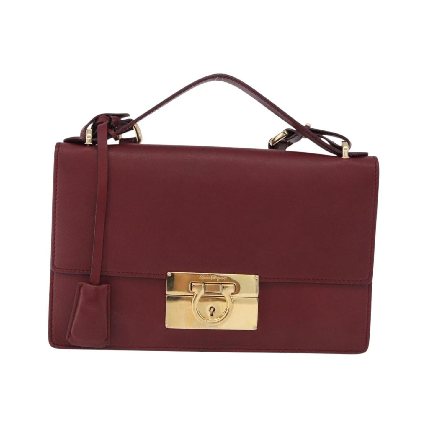 Salvatore Ferragamo Aileen Leather, Burgundy, Leather, Shoulder Bag