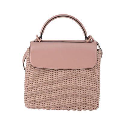 Salvatore Ferragamo Boxyz Top Handle Woven Leather, Pink, Leather, Handbag