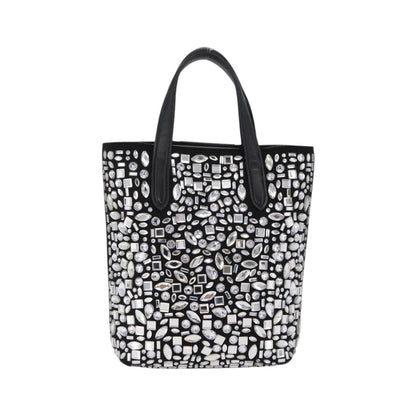 Salvatore Ferragamo Convertible Crystal Embellished Leather, Black, Leather, Tote Bag