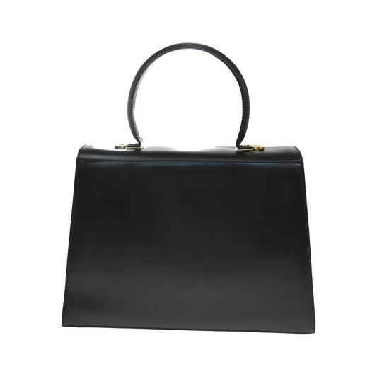 Salvatore Ferragamo Convertible Top Handle Leather, Black, Leather, Handbag