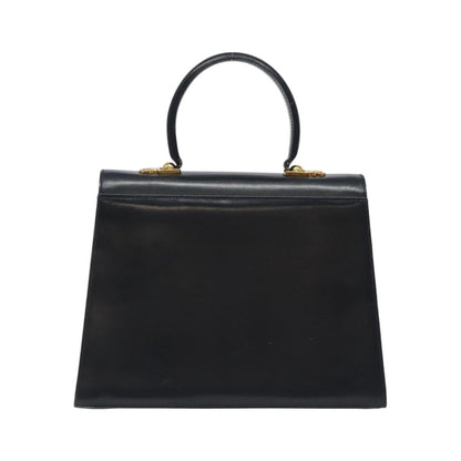 Salvatore Ferragamo Convertible Top Handle Leather, Black, Leather, Handbag