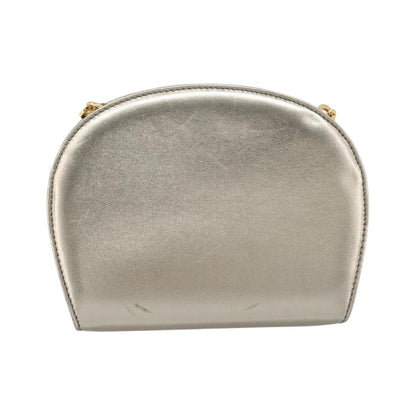 Salvatore Ferragamo Gancini Chain Leather, Gold, Leather, Shoulder Bag