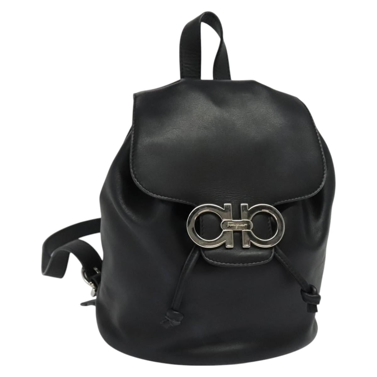 Salvatore Ferragamo Gancini Flap Drawstring Backpack - Brandsamsara