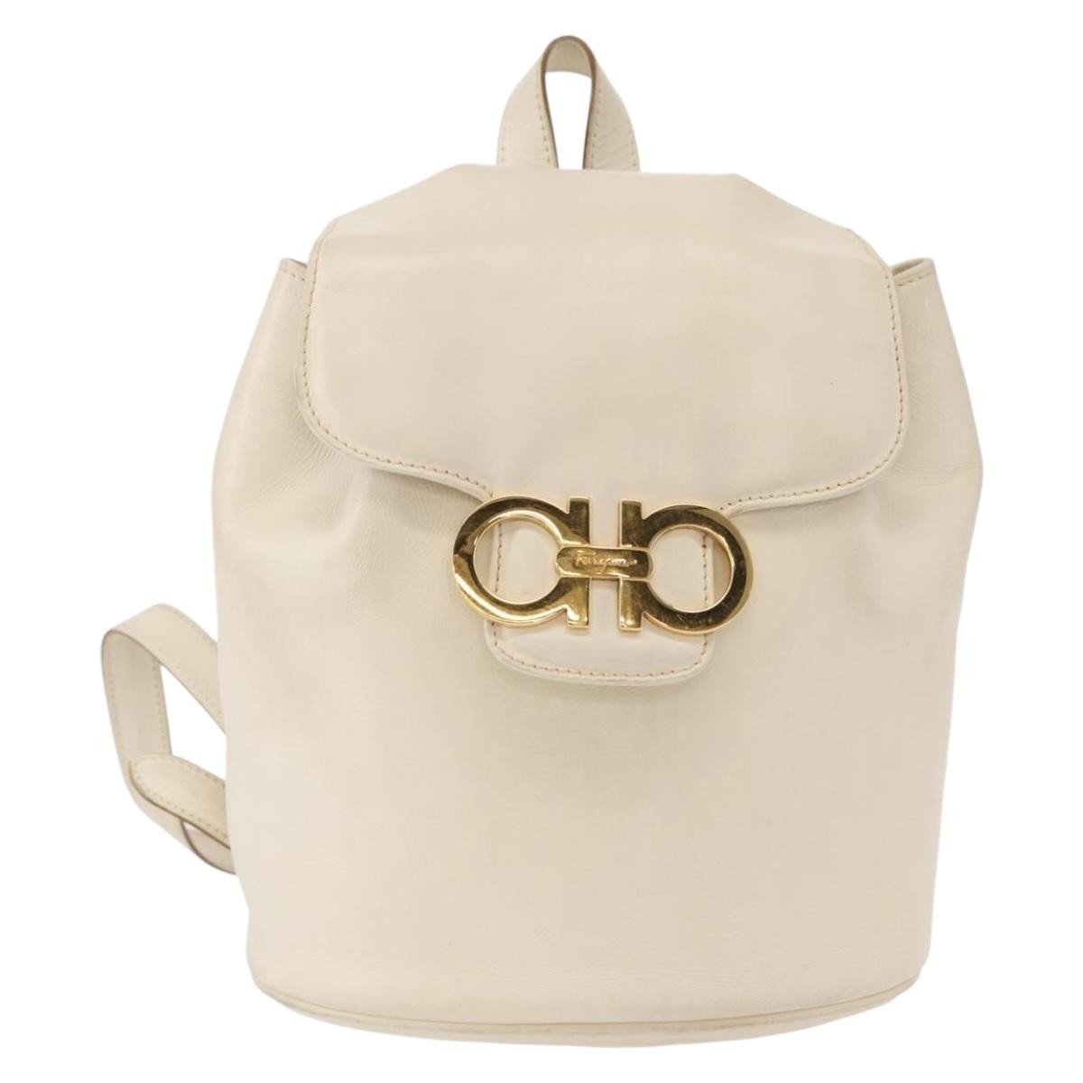 Salvatore Ferragamo Gancini Flap Drawstring Backpack - Brandsamsara