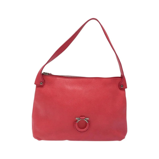 Salvatore Ferragamo Gancini Leather, Pink, Leather, Shoulder Bag