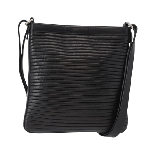Salvatore Ferragamo Gancini Leather, Black, Leather, Shoulder Bag