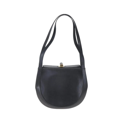 Salvatore Ferragamo Gancini Leather, Black, Leather, Shoulder Bag