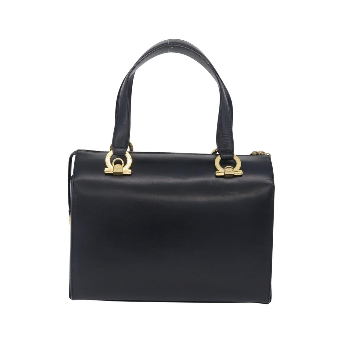 Salvatore Ferragamo Gancini Leather, Navy, Leather, Handbag
