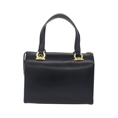 Salvatore Ferragamo Gancini Leather, Navy, Leather, Handbag