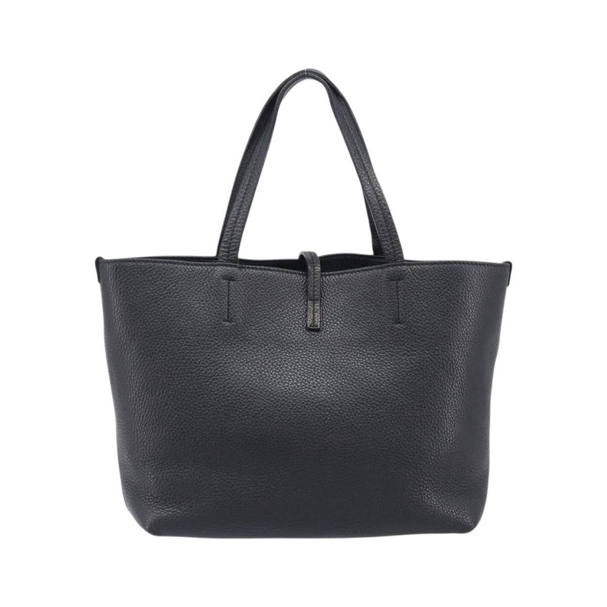 Salvatore Ferragamo Gancini Leather, Black, Leather, Handbag