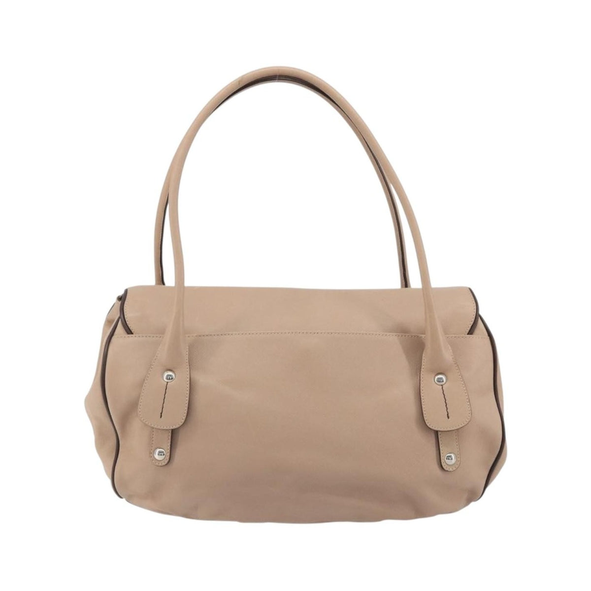 Salvatore Ferragamo Gancini Leather, Beige, Leather, Crossbody Bag