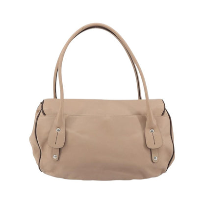 Salvatore Ferragamo Gancini Leather, Beige, Leather, Crossbody Bag