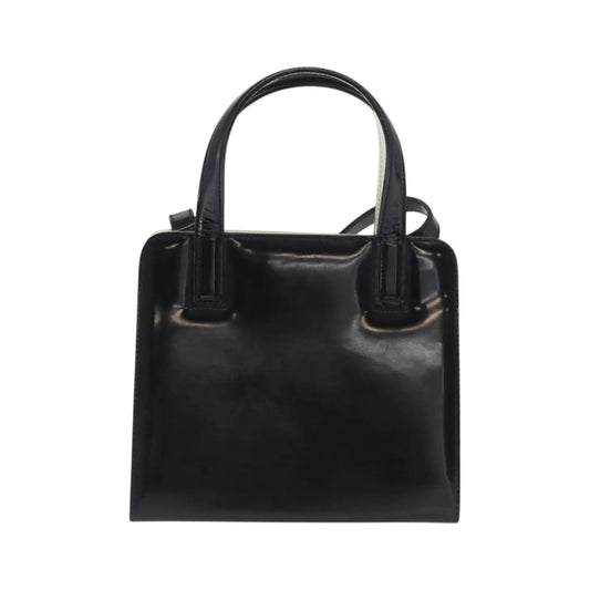 Salvatore Ferragamo Gancini Patent Leather, Black, Patent Leather, Handbag
