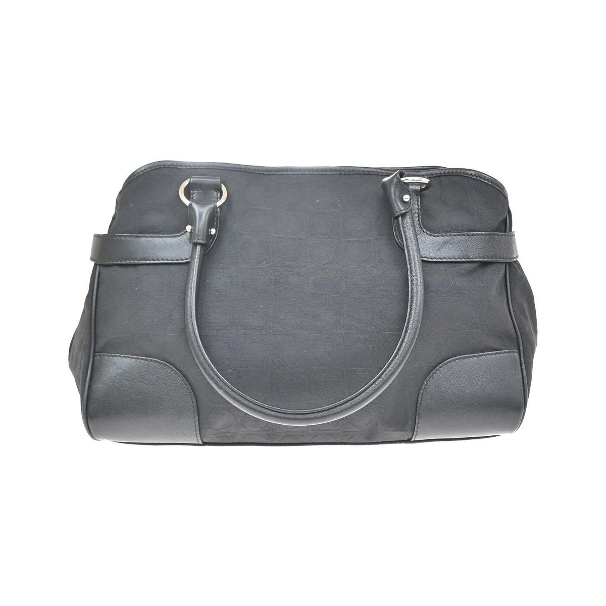 Salvatore Ferragamo Gancini Tote Canvas, Black, Canvas, Tote Bag