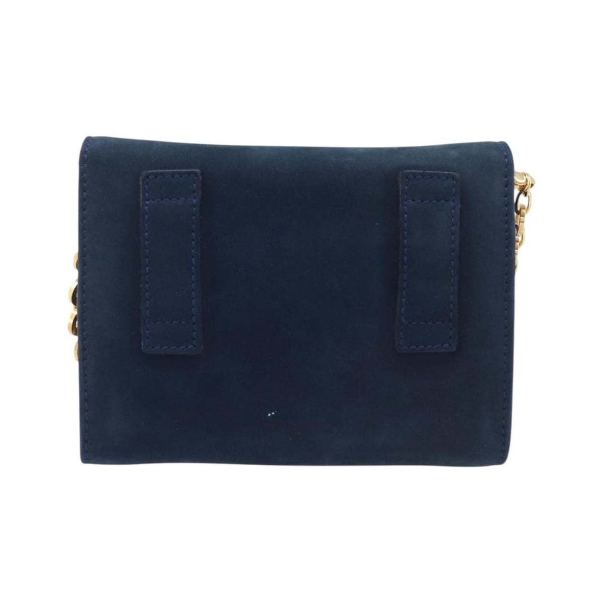 Salvatore Ferragamo Ginny Chain Waist Suede, Navy, Suede, Handbag