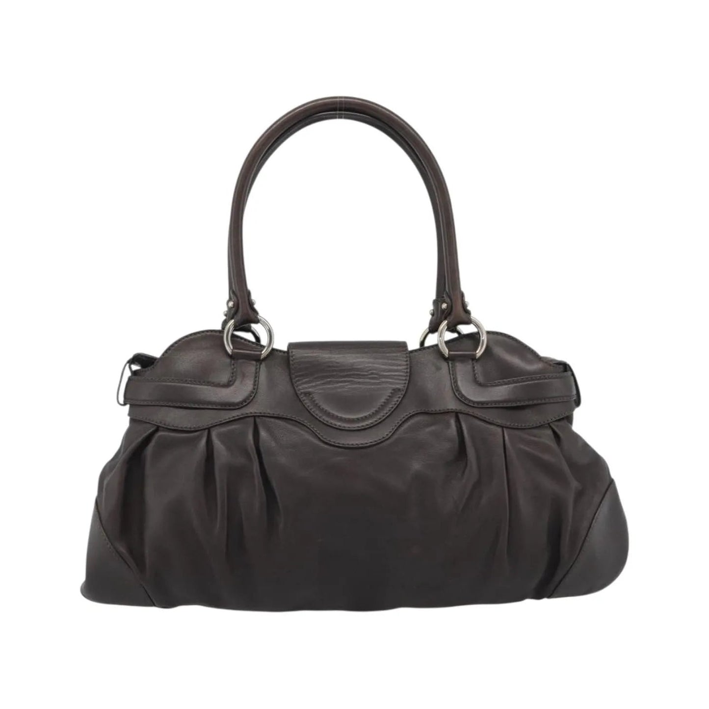 Salvatore Ferragamo Marisa Leather, Brown, Leather, Handbag