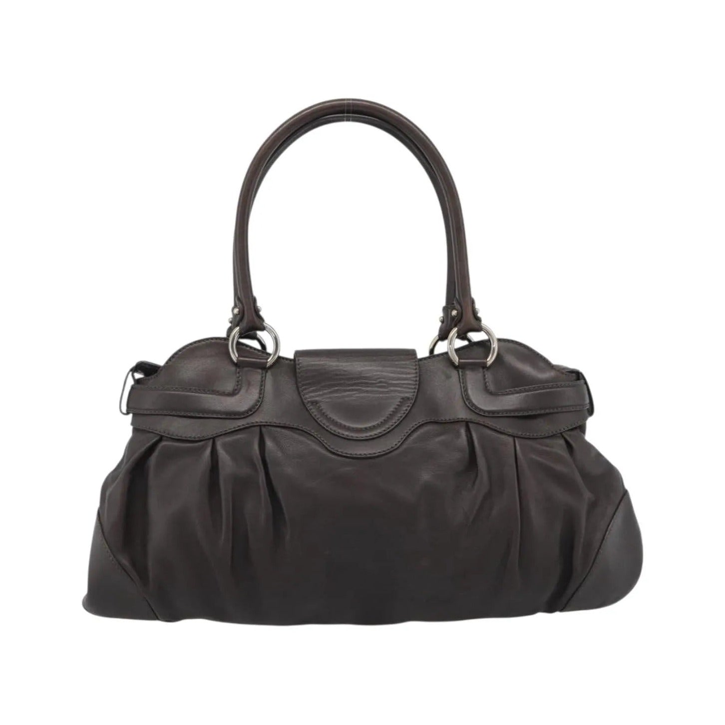 Salvatore Ferragamo Marisa Leather, Brown, Leather, Handbag