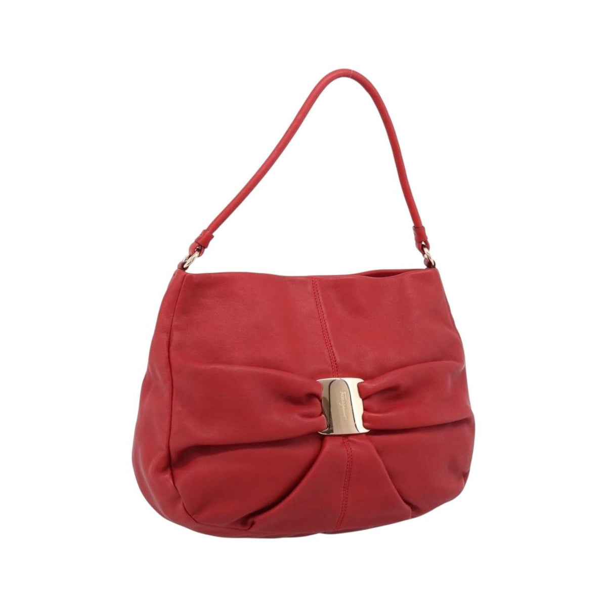 Salvatore Ferragamo Miss Vara Giusy Hobo Leather, Red, Leather, Shoulder Bag