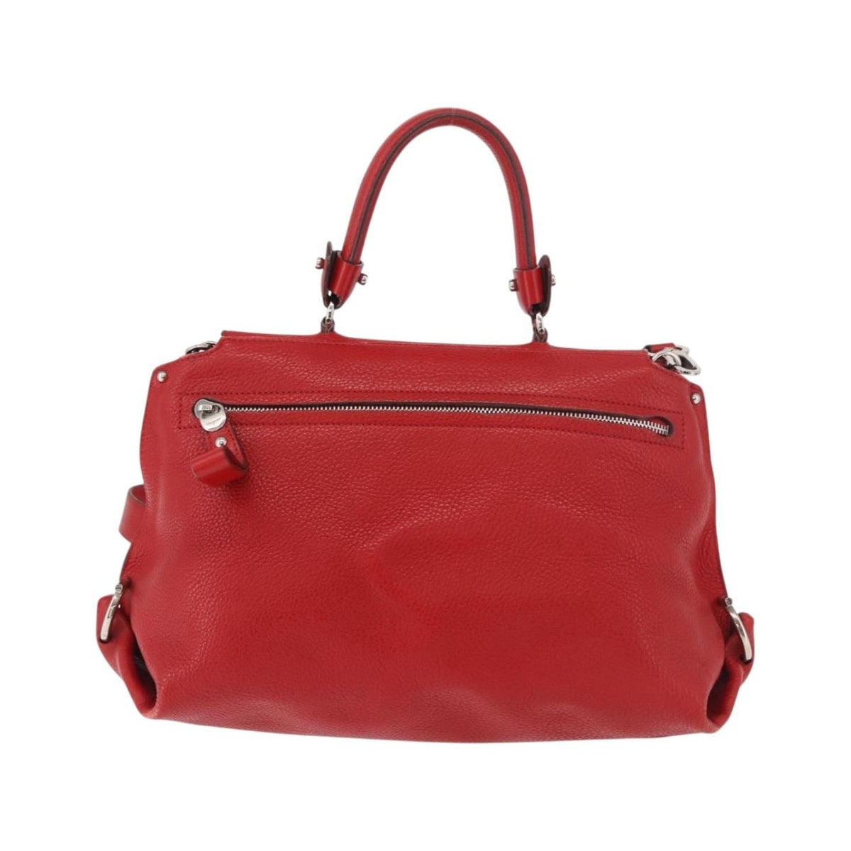 Salvatore Ferragamo Sofia Satchel Grainy Leather, Red, Leather, Handbag