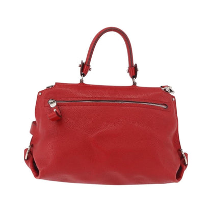 Salvatore Ferragamo Sofia Satchel Grainy Leather, Red, Leather, Handbag