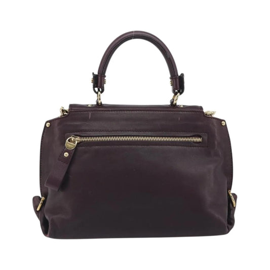 Salvatore Ferragamo Sofia Satchel Smooth Leather, Purple, Leather, Handbag