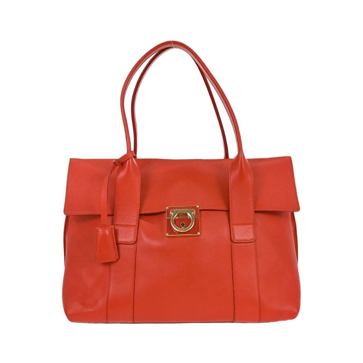 Salvatore Ferragamo Sookie Satchel Leather, Red, Leather, Handbag