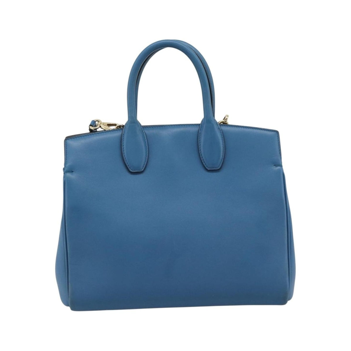 Salvatore Ferragamo Studio Portfolio Leather, Blue, Leather, Briefcase