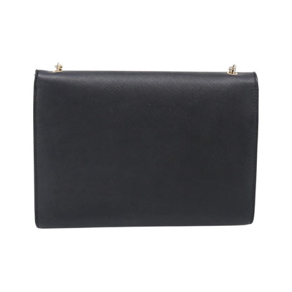 Salvatore Ferragamo Vala Chain Leather, Black, Leather, Shoulder Bag