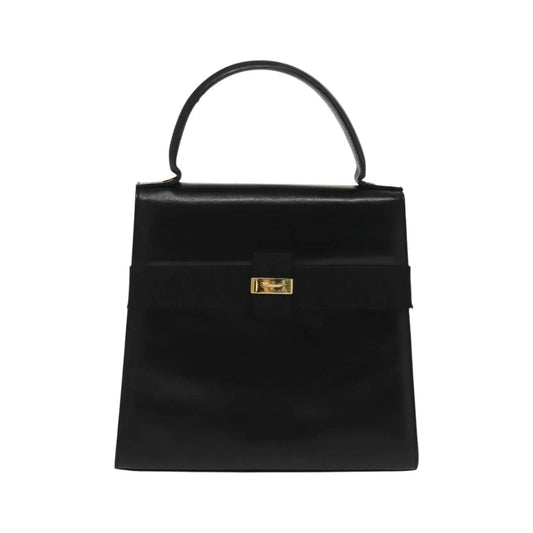 Salvatore Ferragamo Vala Leather, Black, Leather, Handbag