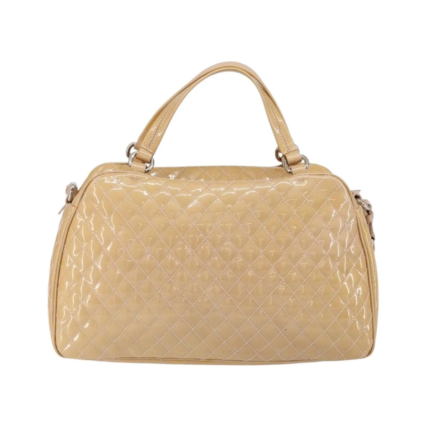 Salvatore Ferragamo Vala Patent leather, Beige, Patent Leather, Handbag