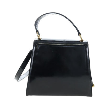 Salvatore Ferragamo Vala Patent Leather, Black, Patent Leather, Shoulder Bag