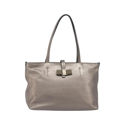 Salvatore Ferragamo Vala tote Leather, Silver, Leather, Tote Bag