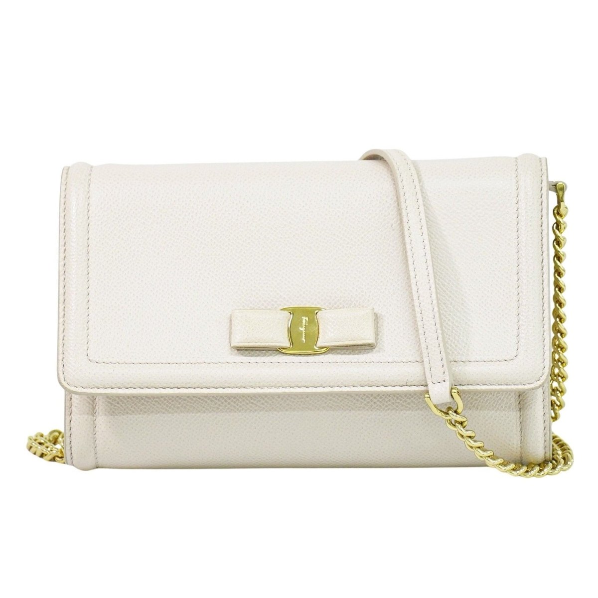 Salvatore Ferragamo Vara Bow Chain Flap Bag - Brandsamsara