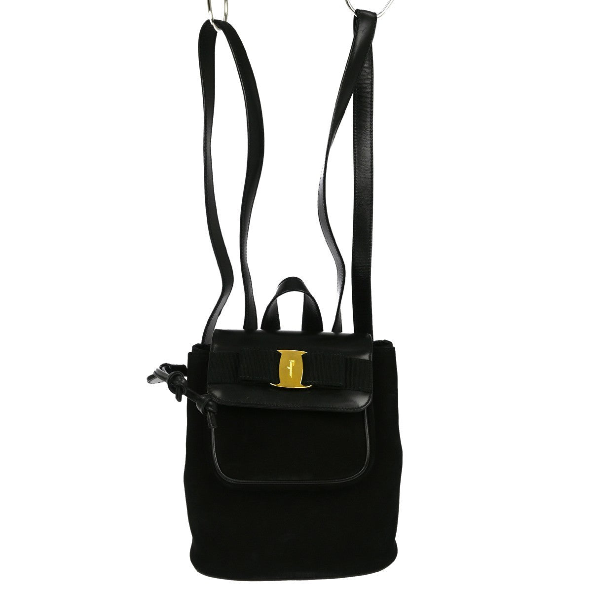 Salvatore Ferragamo Vara Flap Drawstring Backpack - Brandsamsara