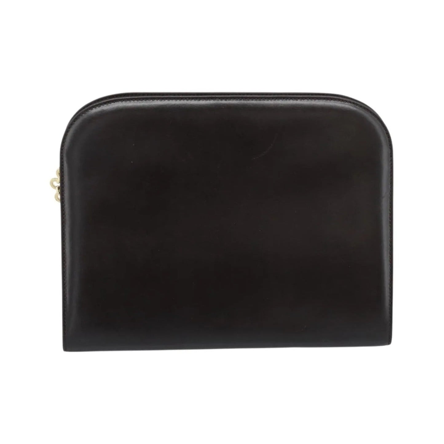 Salvatore Ferragamo Vintage Gancini Chain Leather, Brown, Leather, Shoulder Bag