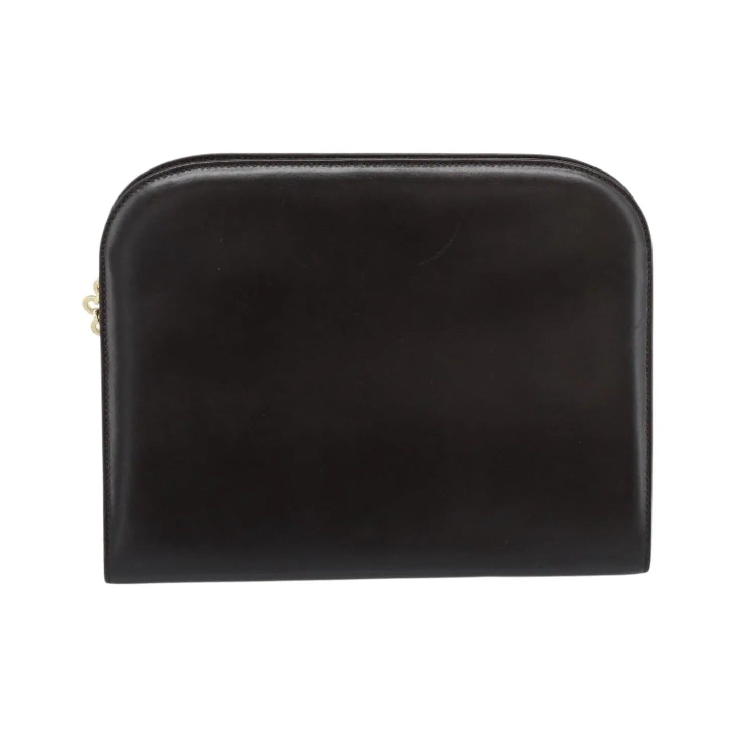 Salvatore Ferragamo Vintage Gancini Chain Leather, Brown, Leather, Shoulder Bag