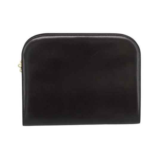 Salvatore Ferragamo Vintage Gancini Chain Leather, Brown, Leather, Shoulder Bag