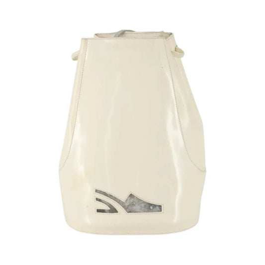 Salvatore Ferragamo Vintage Patent Leather, White, Patent Leather, Backpack
