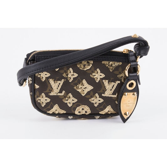 Τσάντα ώμου Louis Vuitton Mini Pochette σε καφέ χρώμα
