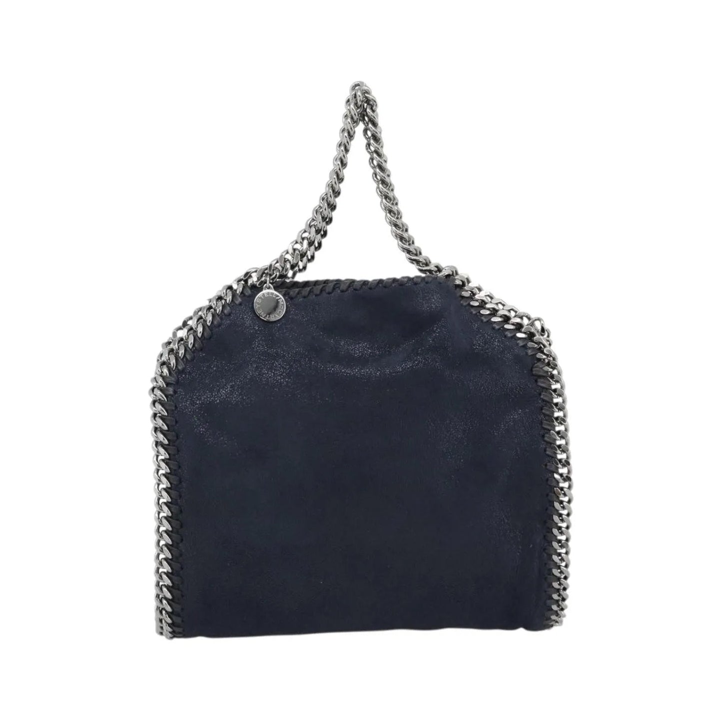 Stella McCartney Falabella Fold Over Faux Leather, Navy, Polyester, Shoulder Bag