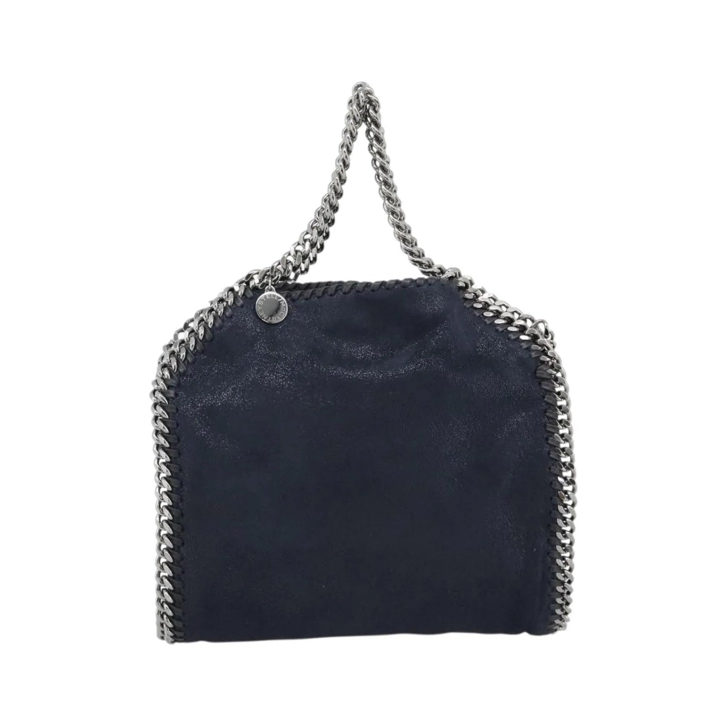 Stella McCartney Falabella Fold Over Faux Leather, Navy, Polyester, Shoulder Bag