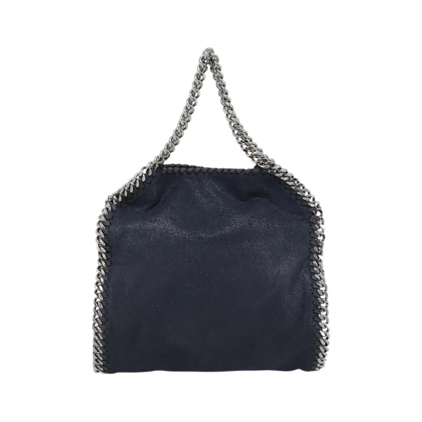 Stella McCartney Falabella Fold Over Faux Leather, Navy, Polyester, Shoulder Bag