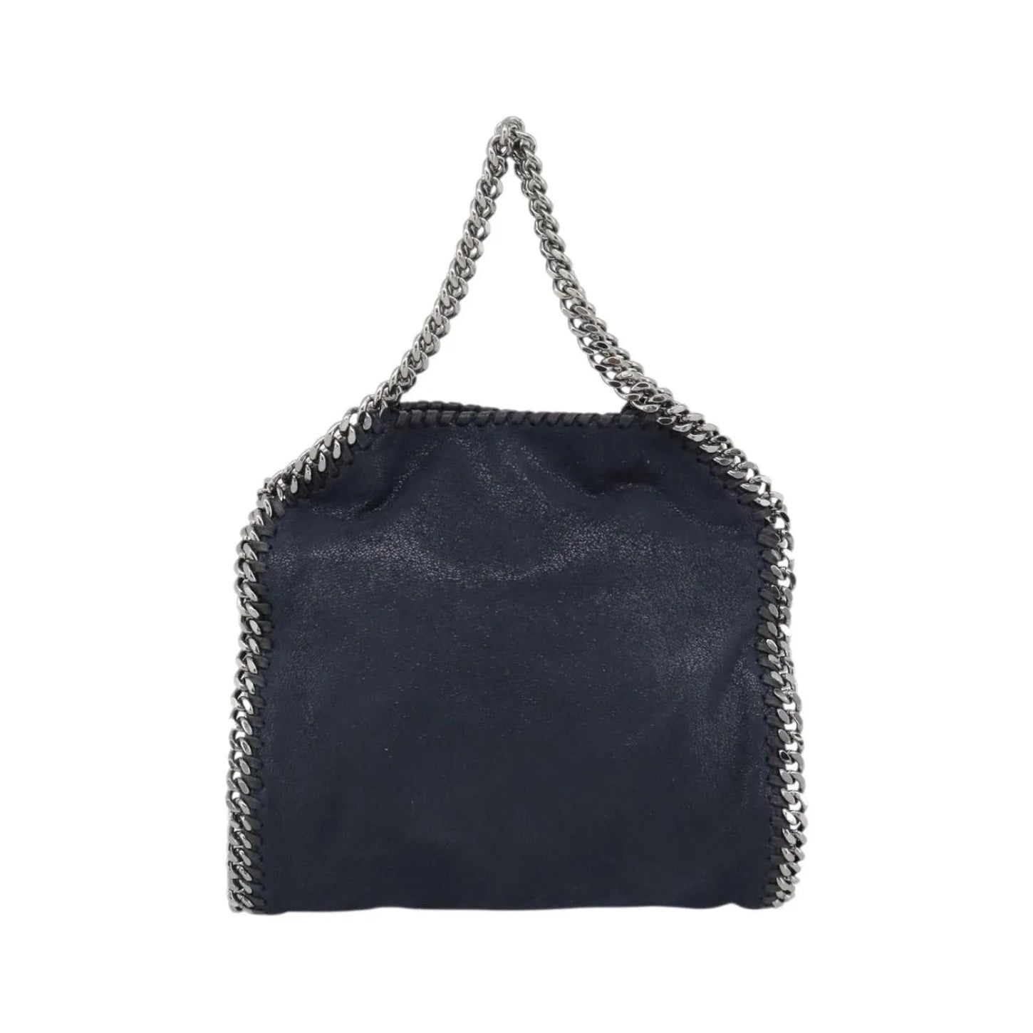 Stella McCartney Falabella Fold Over Faux Leather, Navy, Polyester, Shoulder Bag